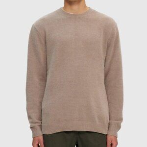 Kuwalla Beige Textured Knit Crewneck Sweater